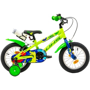 Bicicleta copii DHS Dino, roata 14", frana V-brake, verde Bicicleta copii DHS Dino, roata 14", frana V-brake, verde