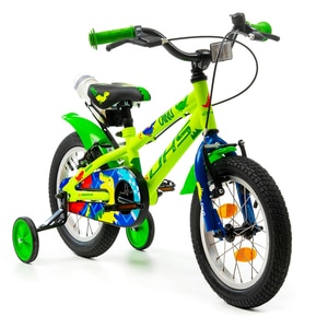 Bicicleta copii DHS Dino, roata 14", frana V-brake, verde Bicicleta copii DHS Dino, roata 14", frana V-brake, verde