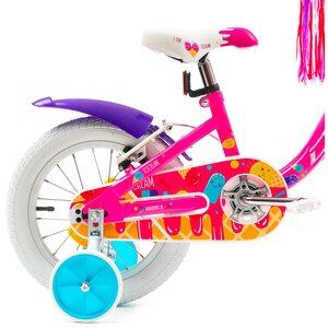 Bicicleta copii DHS Icecream, roata 14", frana V-brake, roz Bicicleta copii DHS Icecream, roata 14", frana V-brake, roz