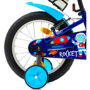Bicicleta copii DHS Rocket, roata 16", frana V-brake, albastru Bicicleta copii DHS Rocket, roata 16", frana V-brake, albastru