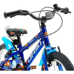 Bicicleta copii DHS Rocket, roata 16", frana V-brake, albastru Bicicleta copii DHS Rocket, roata 16", frana V-brake, albastru