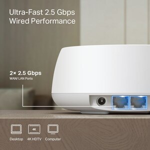 Sistem Wireless Mesh Gigabit TP-LINK Deco BE25 BE3600, Wi-Fi 7, Dual Band 688 + 2882 Mbps, 3 buc, alb Sistem Wireless Mesh Gigabit TP-LINK Deco BE25 BE3600, Wi-Fi 7, Dual Band 688 + 2882 Mbps, 3 buc, alb