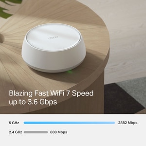 Sistem Wireless Mesh Gigabit TP-LINK Deco BE25 BE3600, Wi-Fi 7, Dual Band 688 + 2882 Mbps, 2 buc, alb Sistem Wireless Mesh Gigabit TP-LINK Deco BE25 BE3600, Wi-Fi 7, Dual Band 688 + 2882 Mbps, 2 buc, alb