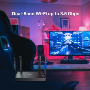 Router Wireless Gigabit TP-LINK Archer BE220 BE3600, Wi-Fi 7, Dual-Band 688 + 2882 Mbps, negru Router Wireless Gigabit TP-LINK Archer BE220 BE3600, Wi-Fi 7, Dual-Band 688 + 2882 Mbps, negru