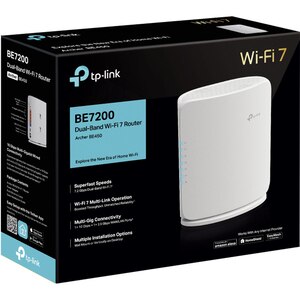 Router Wireless Gigabit TP-LINK ARCHER BE450 BE7200, Wi-Fi 7, Dual-Band 1376 + 5765 Mbps, Port 10Gbps, Port 2.5 Gbps, USB 3.0, alb Router Wireless Gigabit TP-LINK ARCHER BE450 BE7200, Wi-Fi 7, Dual-Band 1376 + 5765 Mbps, Port 10Gbps, Port 2.5 Gbps, USB 3.0, alb