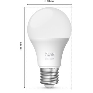 Bec LED PHILIPS HUE Essential, E27, 8W, 806lm, Wi-Fi, lumina variabila, compatibil Alexa, Google Assistant Bec LED PHILIPS HUE Essential, E27, 8W, 806lm, Wi-Fi, lumina variabila, compatibil Alexa, Google Assistant