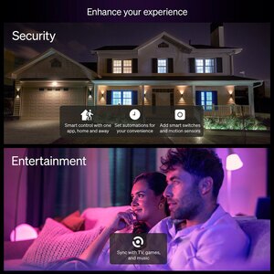 Bec LED PHILIPS HUE Essential, E27, 8W, 806lm, Wi-Fi, lumina variabila, compatibil Alexa, Google Assistant Bec LED PHILIPS HUE Essential, E27, 8W, 806lm, Wi-Fi, lumina variabila, compatibil Alexa, Google Assistant