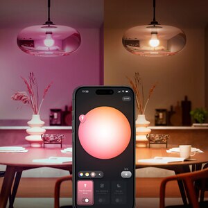 Kit 3 becuri LED Smart PHILIPS Hue Essential, E27, 8W, 806lm, Wi-Fi, lumina variabila + Consola Kit 3 becuri LED Smart PHILIPS Hue Essential, E27, 8W, 806lm, Wi-Fi, lumina variabila + Consola