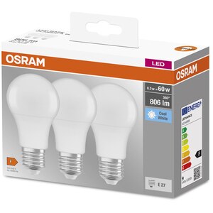 Set 3 becuri LED OSRAM, E27, 8.5W, 806lm, lumina neutra Set 3 becuri LED OSRAM, E27, 8.5W, 806lm, lumina neutra