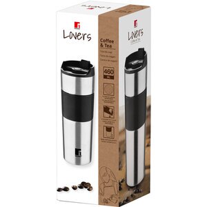 Cana termos BERGNER Coffee&Tea Lovers BG-37789-BK, 460ml, argintiu Cana termos BERGNER Coffee&Tea Lovers BG-37789-BK, 460ml, argintiu