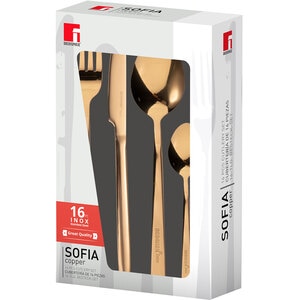 Set tacamuri BERGNER Sofia Gold BG-45194-CP, 16 piese, inox, auriu Set tacamuri BERGNER Sofia Gold BG-45194-CP, 16 piese, inox, auriu