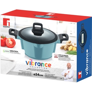 Cratita cu capac BERGNER Vibrance BG-57266-BLL-RO, 5l, 24cm, aluminiu, turcoaz Cratita cu capac BERGNER Vibrance BG-57266-BLL-RO, 5l, 24cm, aluminiu, turcoaz