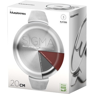 Cratita MASTERPRO Sigma BGMP-1665-MM, 2.9l, 20cm, inox, argintiu Cratita MASTERPRO Sigma BGMP-1665-MM, 2.9l, 20cm, inox, argintiu