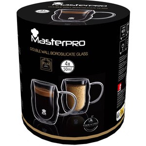 Set cani MASTERPRO BGMP-20209, 4 piese, sticla, transparent Set cani MASTERPRO BGMP-20209, 4 piese, sticla, transparent