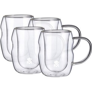 Set cani MASTERPRO BGMP-20209, 4 piese, sticla, transparent Set cani MASTERPRO BGMP-20209, 4 piese, sticla, transparent