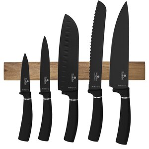 Set cutite BERLINGER BH/2885 + suport magnetic, 5 piese, otel, 9-20, negru Set cutite BERLINGER BH/2885 + suport magnetic, 5 piese, otel, 9-20, negru