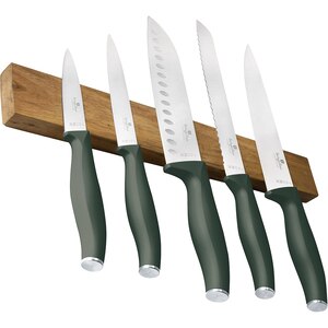 Set cutite BERLINGER HAUS BH/2978 + suport magnetic, 5 piese, otel, 9-20cm, verde Set cutite BERLINGER HAUS BH/2978 + suport magnetic, 5 piese, otel, 9-20cm, verde
