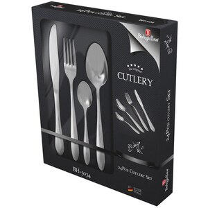 Set tacamuri BERLINGER HAUS BH3034, 24 piese, otel inoxidabil, argintiu Set tacamuri BERLINGER HAUS BH3034, 24 piese, otel inoxidabil, argintiu