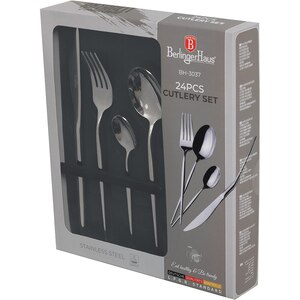Set tacamuri BERLINGER HAUS BH3037, 24 piese, otel inoxidabil, argintiu Set tacamuri BERLINGER HAUS BH3037, 24 piese, otel inoxidabil, argintiu