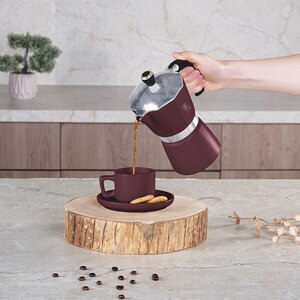 Espressor aragaz BERLINGER HAUS BH/8566N, 6 cesti, aluminiu, visiniu Espressor aragaz BERLINGER HAUS BH/8566N, 6 cesti, aluminiu, visiniu