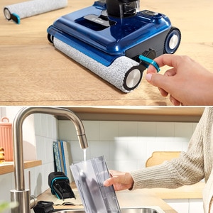 Aspirator vertical cu spalare BOSCH OneFlow Seria 6 BHF61BX, 0.72l, autonomie max 40 min, bleumarin-negru Aspirator vertical cu spalare BOSCH OneFlow Seria 6 BHF61BX, 0.72l, autonomie max 40 min, bleumarin-negru