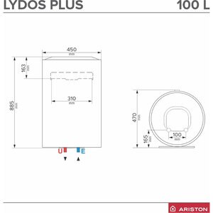 Boiler electric ARISTON Lydos Plus, 100L, 1800W, alb Boiler electric ARISTON Lydos Plus, 100L, 1800W, alb