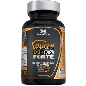 Supliment Vitamina D3 + K2 Premium Forte 5000 UI, 60 capsule, BOOST4LIFE Supliment Vitamina D3 + K2 Premium Forte 5000 UI, 60 capsule, BOOST4LIFE