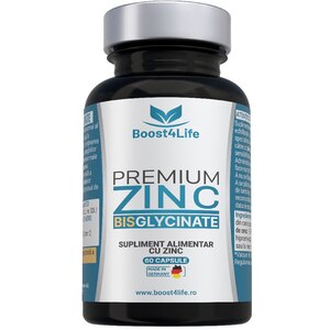 Supliment Zinc Bisglicinat Premium 83.35 mg, 60 capsule, BOOST4LIFE Supliment Zinc Bisglicinat Premium 83.35 mg, 60 capsule, BOOST4LIFE