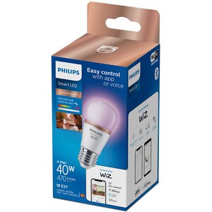 Bec LED Smart PHILIPS 8719514437395, E27, 4.9W, 470lm, Wi-Fi, lumina variabila, compatibil Alexa, Google Assistant Bec LED Smart PHILIPS 8719514437395, E27, 4.9W, 470lm, Wi-Fi, lumina variabila, compatibil Alexa, Google Assistant