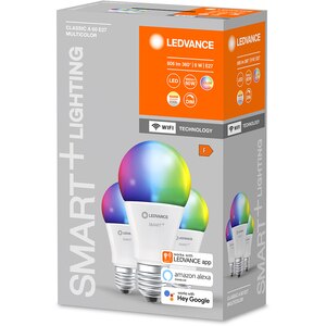 Set 3 becuri LED Smart LEDVANCE Classic 60, E27, 9W, 806lm, Wi-Fi, RGB Set 3 becuri LED Smart LEDVANCE Classic 60, E27, 9W, 806lm, Wi-Fi, RGB