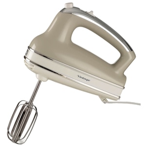 Mixer de mana ARIETE Vintage C154803AR0, 450W, 5 trepte viteza, bej-alb Mixer de mana ARIETE Vintage C154803AR0, 450W, 5 trepte viteza, bej-alb