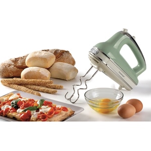 Mixer de mana ARIETE Vintage C154804AR0, 450W, 5 trepte viteza, verde-alb Mixer de mana ARIETE Vintage C154804AR0, 450W, 5 trepte viteza, verde-alb