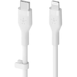 Cablu date BELKIN CAA009bt3MWH, USB-C - Lightning, 3m, alb Cablu date BELKIN CAA009bt3MWH, USB-C - Lightning, 3m, alb
