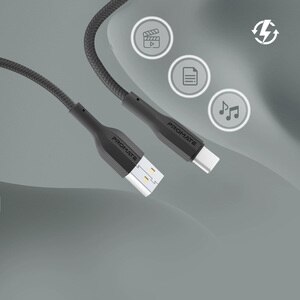 Cablu date PROMATE XCord-AC, USB-A - USB-C, 1m, negru Cablu date PROMATE XCord-AC, USB-A - USB-C, 1m, negru