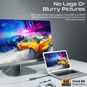 Adaptor USB-C - HDMI PROMATE MEDIALINK-8K, argintiu Adaptor USB-C - HDMI PROMATE MEDIALINK-8K, argintiu
