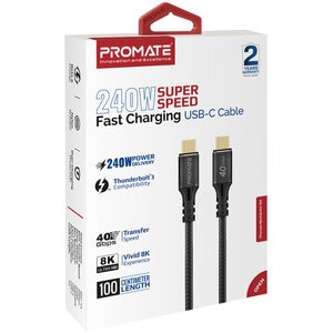 Cablu USB-C - USB-C PROMATE POWERBOLT240, 1m, negru Cablu USB-C - USB-C PROMATE POWERBOLT240, 1m, negru