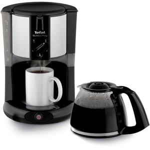Cafetiera TEFAL Subito Mug CM290838, 1.25l, 1000W, 10 cesti, negru-argintiu Cafetiera TEFAL Subito Mug CM290838, 1.25l, 1000W, 10 cesti, negru-argintiu