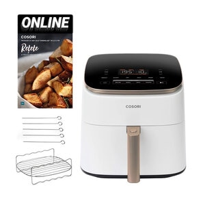 Friteuza cu aer cald COSORI TurboBlaze Chef Edition CAF-DC602-WEUR, 6l, 1700W, alb-auriu Friteuza cu aer cald COSORI TurboBlaze Chef Edition CAF-DC602-WEUR, 6l, 1700W, alb-auriu