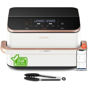 Friteuza cu aer cald dubla COSORI CAF-TF101S-WEUR-277A, 10l, 2800W, alb-auriu Friteuza cu aer cald dubla COSORI CAF-TF101S-WEUR-277A, 10l, 2800W, alb-auriu