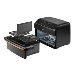 Friteuza cu aer cald dubla COSORI CAFTF801CEUR, 8.6l, 2700W, negru-auriu Friteuza cu aer cald dubla COSORI CAFTF801CEUR, 8.6l, 2700W, negru-auriu