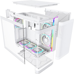 Carcasa PC MONTECH King Pro 95, USB Type-C, fara sursa, iluminare ARGB, alb Carcasa PC MONTECH King Pro 95, USB Type-C, fara sursa, iluminare ARGB, alb
