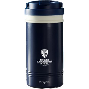 Cana calatorie MYRIA Echipa Nationala de Fotbal MY4899BLFRF, 0.45l, inox, albastru Cana calatorie MYRIA Echipa Nationala de Fotbal MY4899BLFRF, 0.45l, inox, albastru