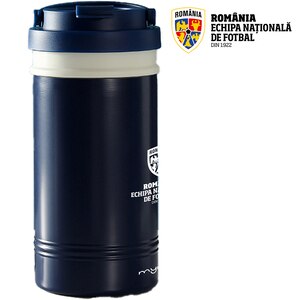 Cana calatorie MYRIA Echipa Nationala de Fotbal MY4899BLFRF, 0.45l, inox, albastru Cana calatorie MYRIA Echipa Nationala de Fotbal MY4899BLFRF, 0.45l, inox, albastru