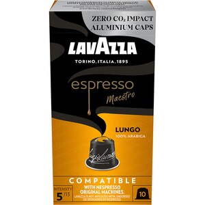 Capsule cafea LAVAZZA Espresso Maestro Lungo, compatibile Nespresso, 10 capsule, 56g Capsule cafea LAVAZZA Espresso Maestro Lungo, compatibile Nespresso, 10 capsule, 56g