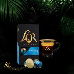 Capsule cafea L'OR Espresso Decaffeinato, compatibile Nespresso, 10 capsule, 52g Capsule cafea L'OR Espresso Decaffeinato, compatibile Nespresso, 10 capsule, 52g