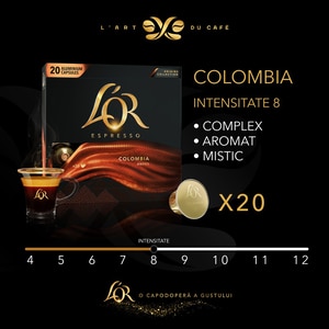 Capsule cafea L'OR Espresso Colombia, compatibile Nespresso, 20 capsule, 104g Capsule cafea L'OR Espresso Colombia, compatibile Nespresso, 20 capsule, 104g