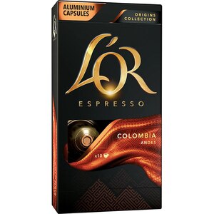 Capsule cafea L'OR Espresso Colombia, compatibile Nespresso, 10 capsule, 52g Capsule cafea L'OR Espresso Colombia, compatibile Nespresso, 10 capsule, 52g
