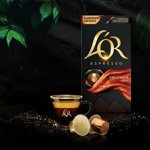Capsule cafea L'OR Espresso Colombia, compatibile Nespresso, 10 capsule, 52g Capsule cafea L'OR Espresso Colombia, compatibile Nespresso, 10 capsule, 52g