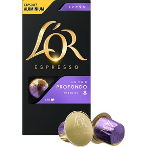 Capsule cafea L'OR Espresso Lungo Profondo, compatibile Nespresso, 10 capsule, 52g Capsule cafea L'OR Espresso Lungo Profondo, compatibile Nespresso, 10 capsule, 52g