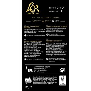 Capsule cafea L'OR Ristretto, compatibile Nespresso, 10 capsule, 52g Capsule cafea L'OR Ristretto, compatibile Nespresso, 10 capsule, 52g